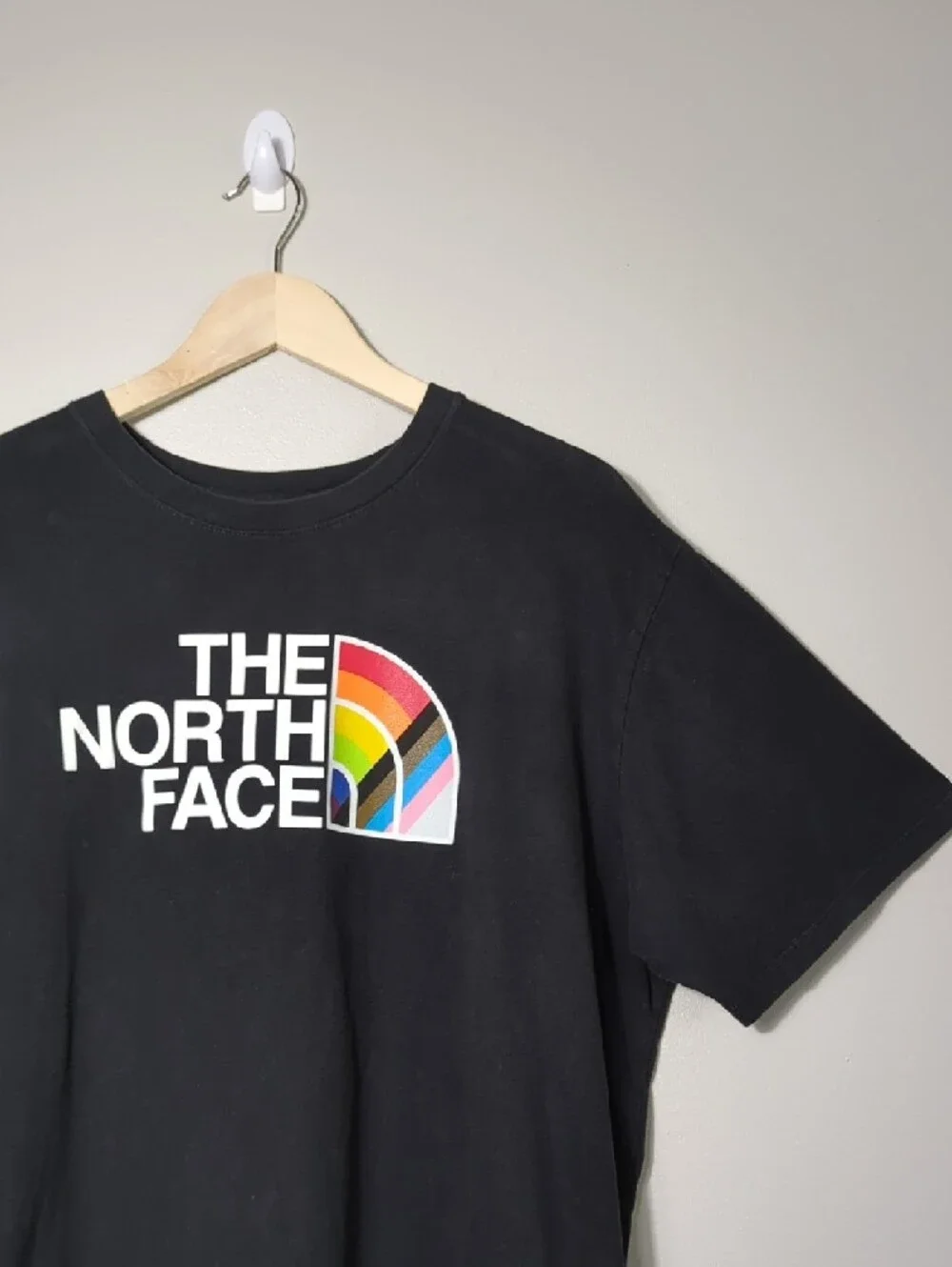 The North Face Black Short Sleeve Tee Rainbow Gay Pride Trans Non-Binary Mens XL